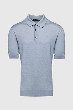 Cotton and silk polo gray for men