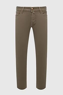 Brown cotton jeans for men