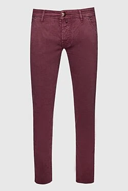 Cotton jeans burgundy for men