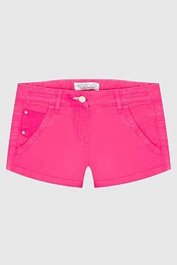 Pink cotton shorts for women