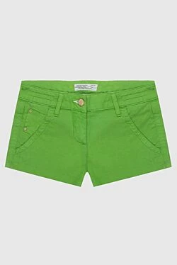 Green cotton shorts for women