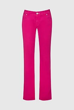 Pink cotton jeans for women