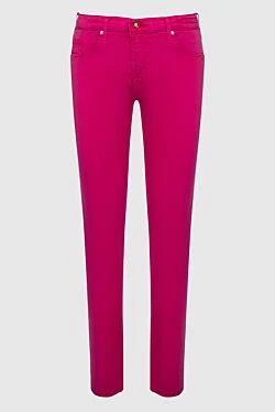 Pink cotton jeans for women