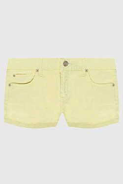 Yellow cotton shorts for women