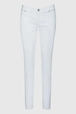 White cotton jeans for women