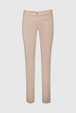 Beige cotton jeans for women