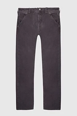 Purple cotton jeans for men