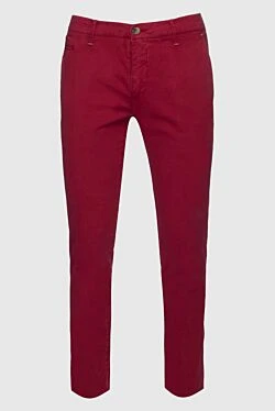 Red cotton jeans for men