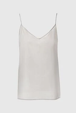 Women's white cotton and viscose top