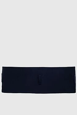 Blue leather belt for women