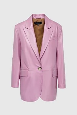 Women's pink leather jacket