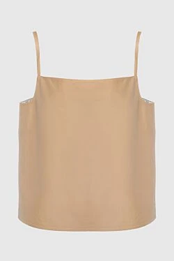 Beige leather top for women