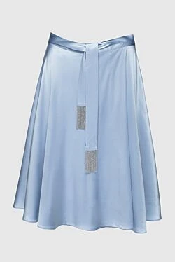 Blue silk skirt for women