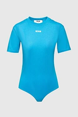 Blue cotton bodysuit for women