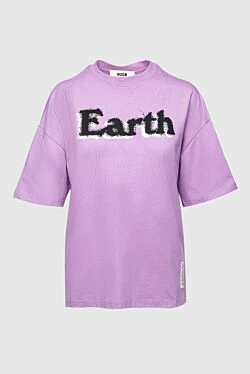 Purple cotton t-shirt for women