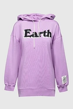 Cotton hoodie purple for women