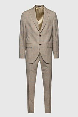 Beige men's wool suit