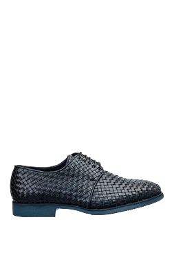 Blue leather men's shoes