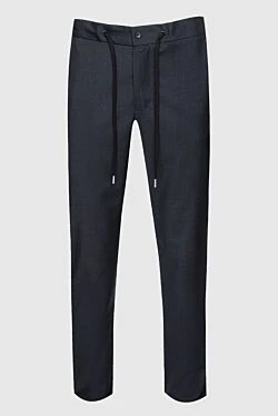 Gray wool trousers for men