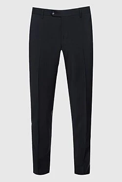 Black wool trousers for men