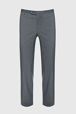 Gray wool trousers for men