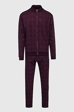 Men's cotton sports suit, burgundy