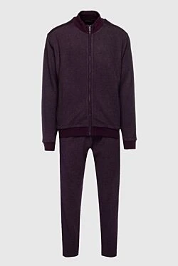 Men's cotton sports suit, burgundy