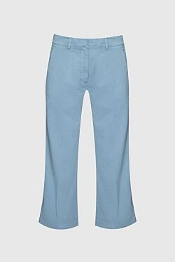 Blue cotton trousers for women