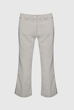 Beige cotton trousers for women