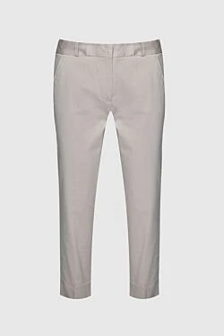 Beige cotton trousers for women