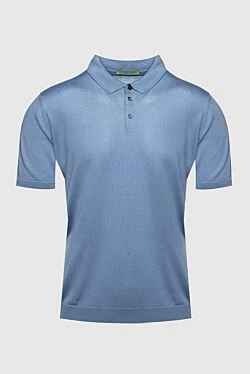 Silk polo blue for men