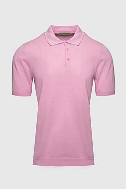 Cotton polo shirt pink for men