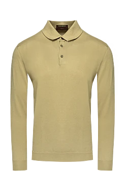 Cotton Long Sleeve Polo Beige for men