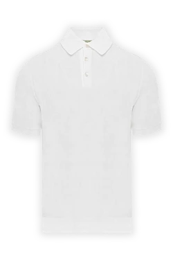 Поло из хлопка с коротким рукавом в чистом белом цвете