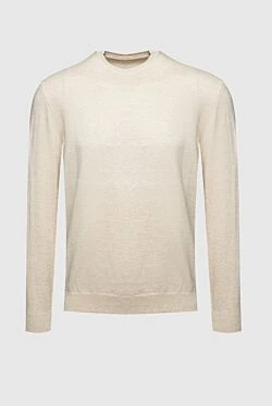 Cotton jumper beige for men