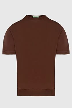 Cotton short sleeve jumper brown for men