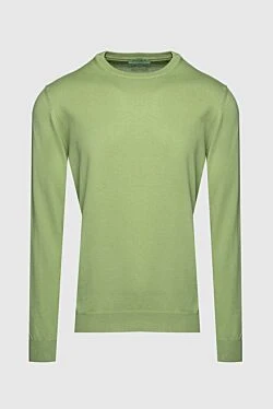 Green cotton jumper for men