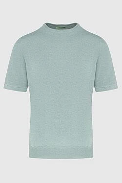 Short sleeve jumper in cotton green for men