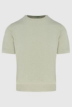 Short sleeve jumper in cotton green for men