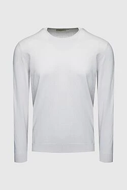 White cotton jumper for men