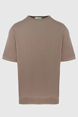 Cotton short sleeve jumper brown for men