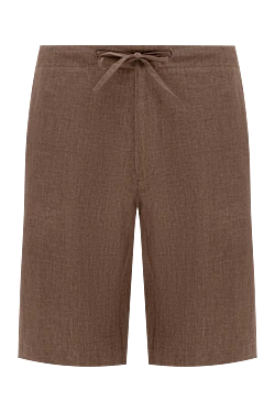 Brown linen shorts for men