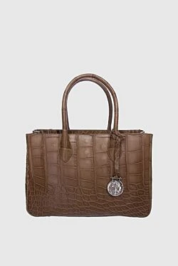 Brown leather bag for women