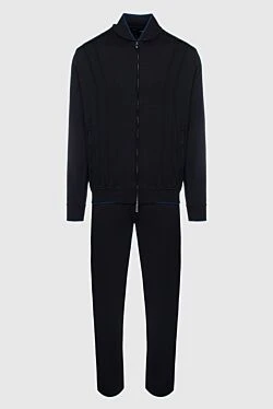 Костюм спортивный мужской из хлопка, шелка и полиамида черный