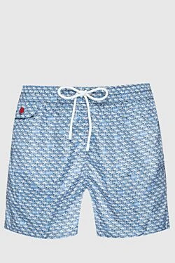 Blue polyester beach shorts for men