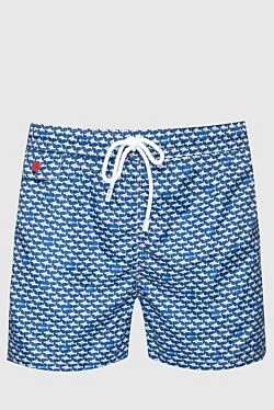 Blue polyester beach shorts for men