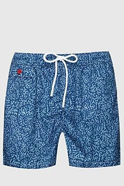 Blue polyester beach shorts for men