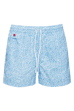 Blue polyester beach shorts for men