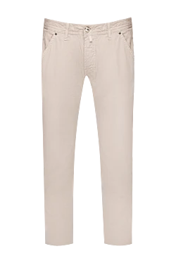 White cotton jeans for men