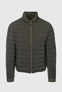 Men's down jacket made of polyamide and elastane green